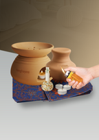 Set Pemanas Tungku Burner Bayi dan Ibu Tanah Liat [Free Candles]