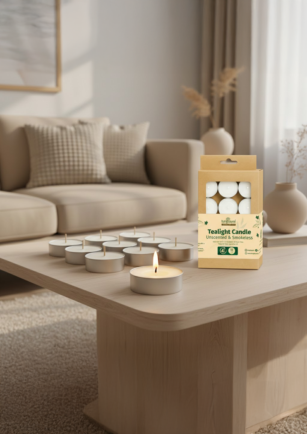 Lilin Tea Light Lilin (12 Keping)
