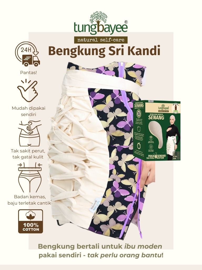 Bengkung Sri Kandi Berzip Dengan Pelekat Di Pinggang Labuh 20"