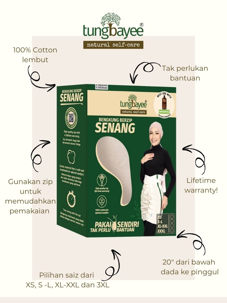 Bengkung Berpantang Berzip Senang Dengan Pelekat Di Bahagian Pinggang