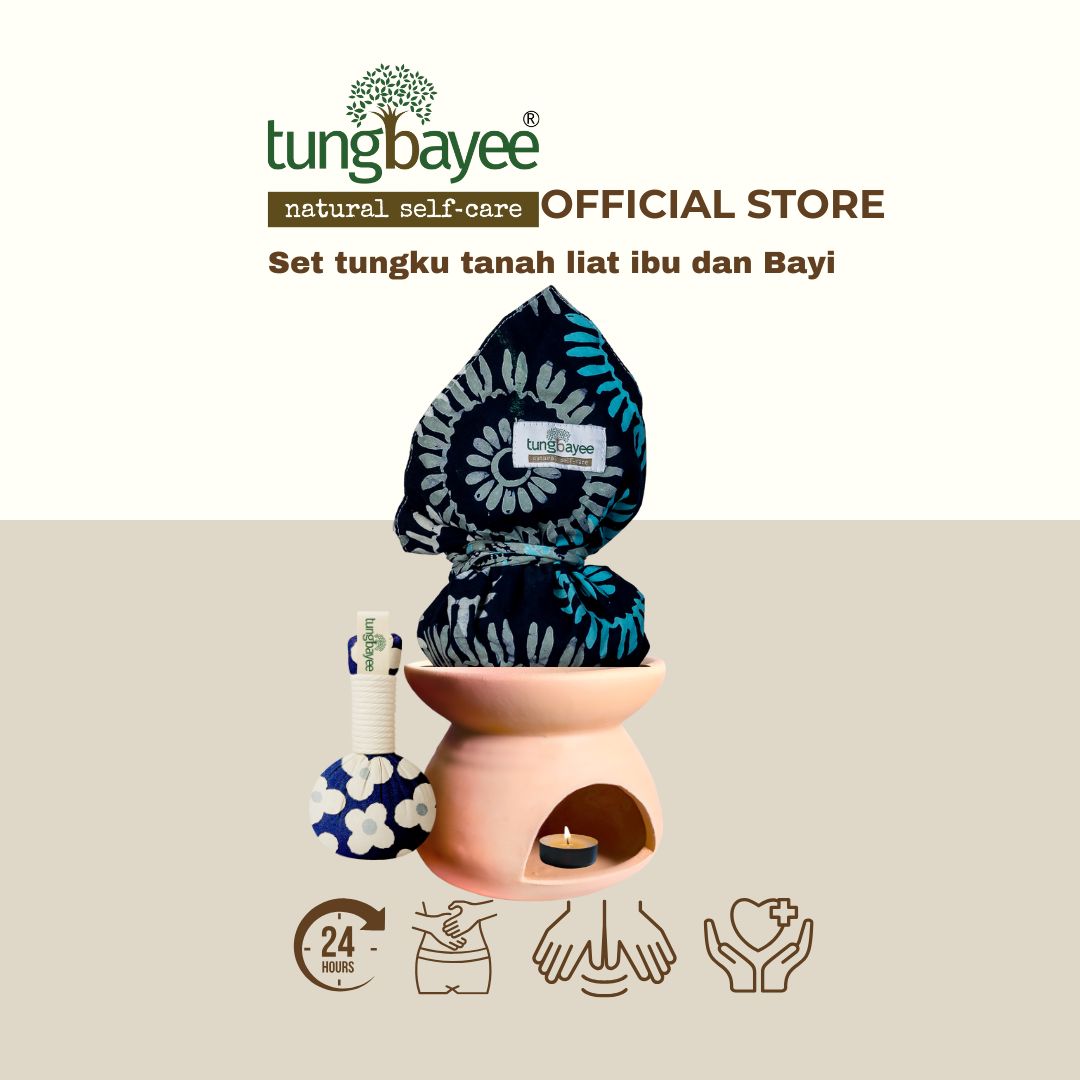 Set Pemanas Tungku Burner Bayi dan Ibu Tanah Liat [Free Candles]