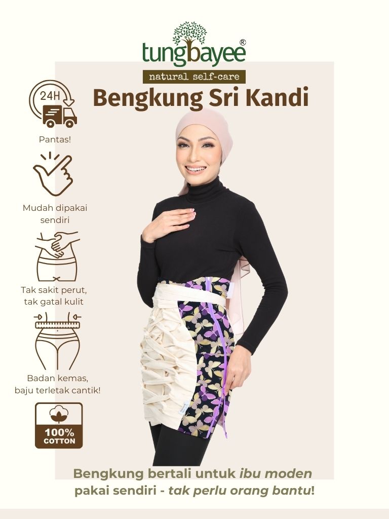 Bengkung Sri Kandi Berzip Dengan Pelekat Di Pinggang Labuh 20"