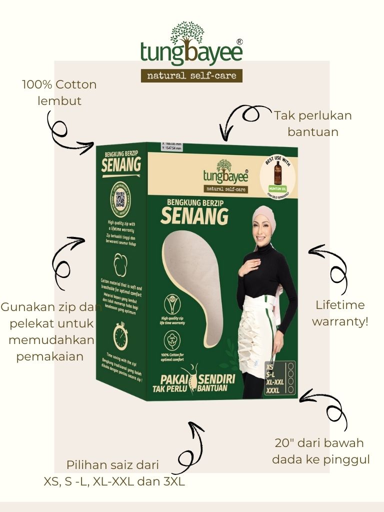 Bengkung Sri Kandi Berzip Dengan Pelekat Di Pinggang Labuh 20"