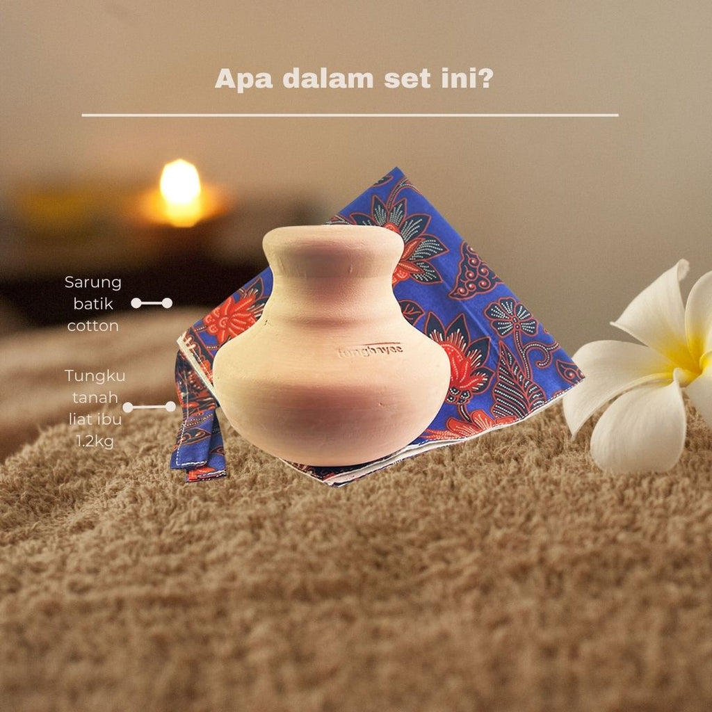 Set Pemanas Tungku Burner Bayi dan Ibu Tanah Liat [Free Candles]