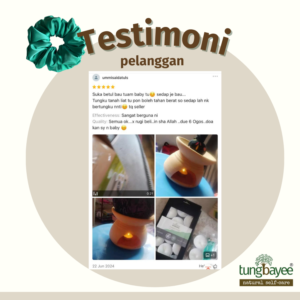 Set Pemanas Tungku Burner Bayi dan Ibu Tanah Liat [Free Candles]