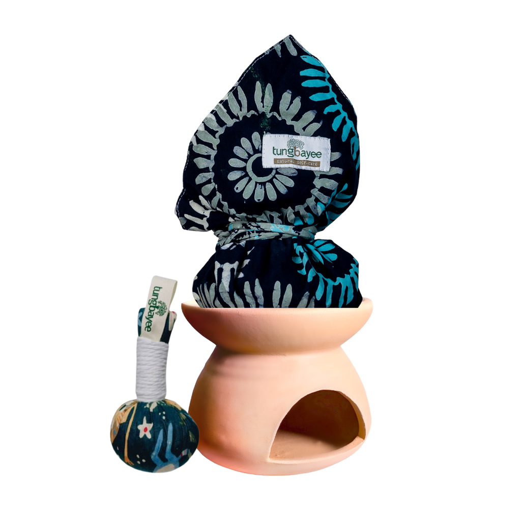 Set Pemanas Tungku Burner Bayi dan Ibu Tanah Liat [Free Candles]