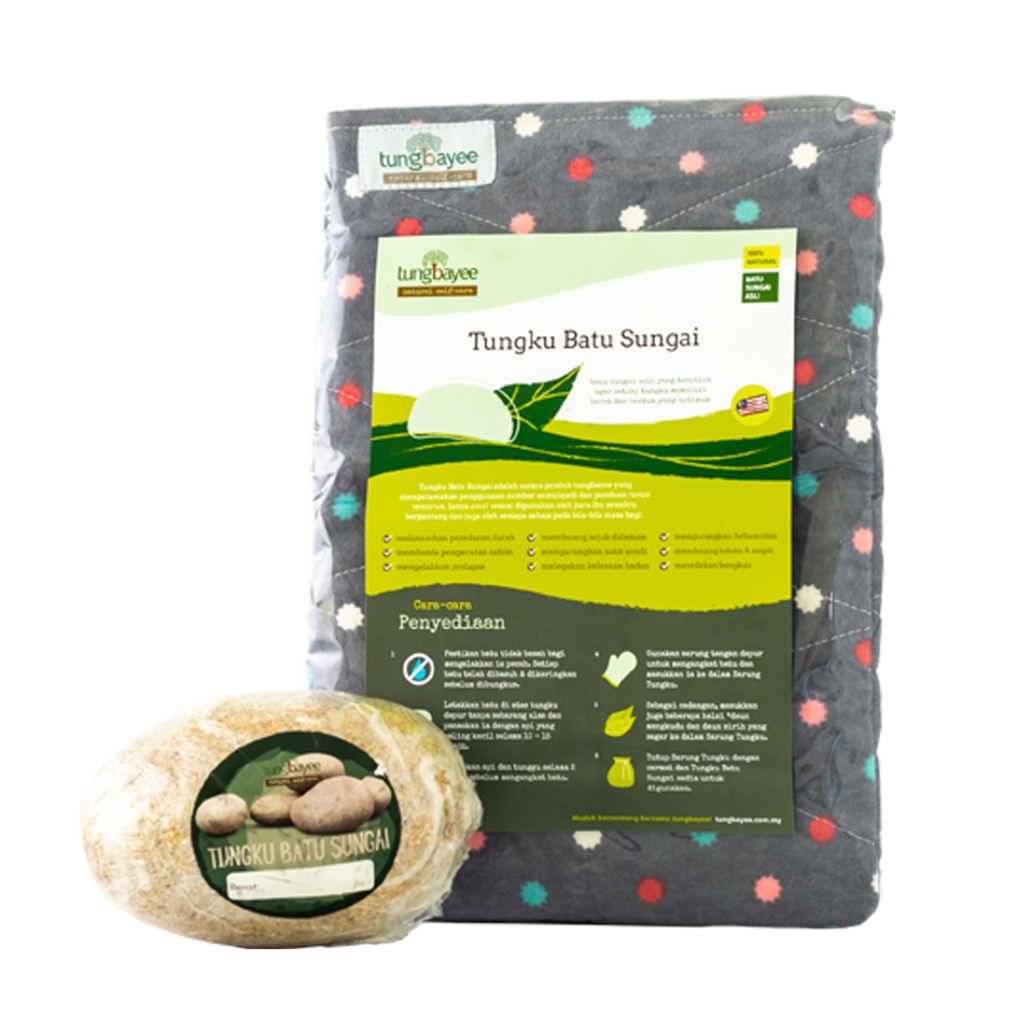 Set Tungku Batu Sungai dengan Sarung Tungku Cotton