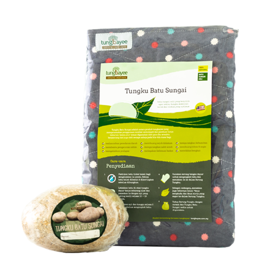 Set Tungku Batu Sungai dengan Sarung Tungku Cotton